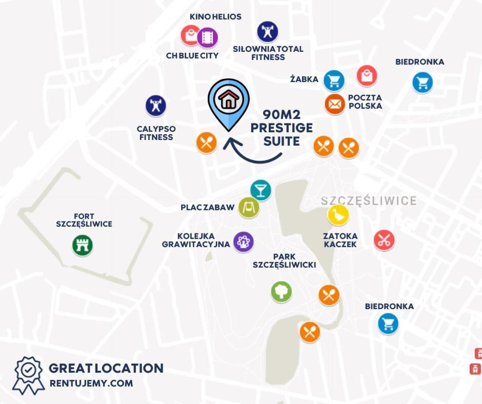 90m2 Prestige - Parking & Jacuzzi & Aircon By Rentujemy Apartment *